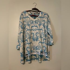 Nally & Millie Green Knit Quarter Sleeve Blouse